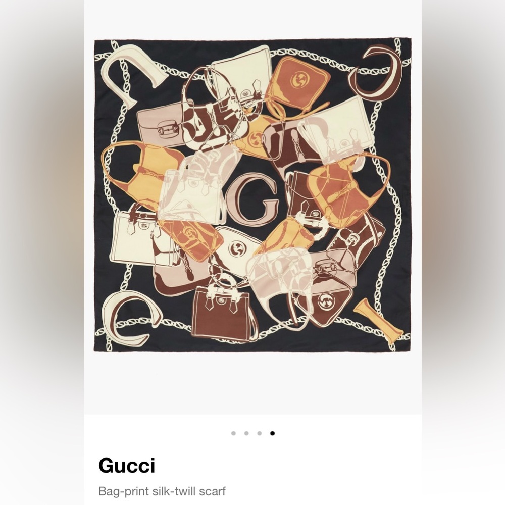 Gucci bag-print silk-twill scarf